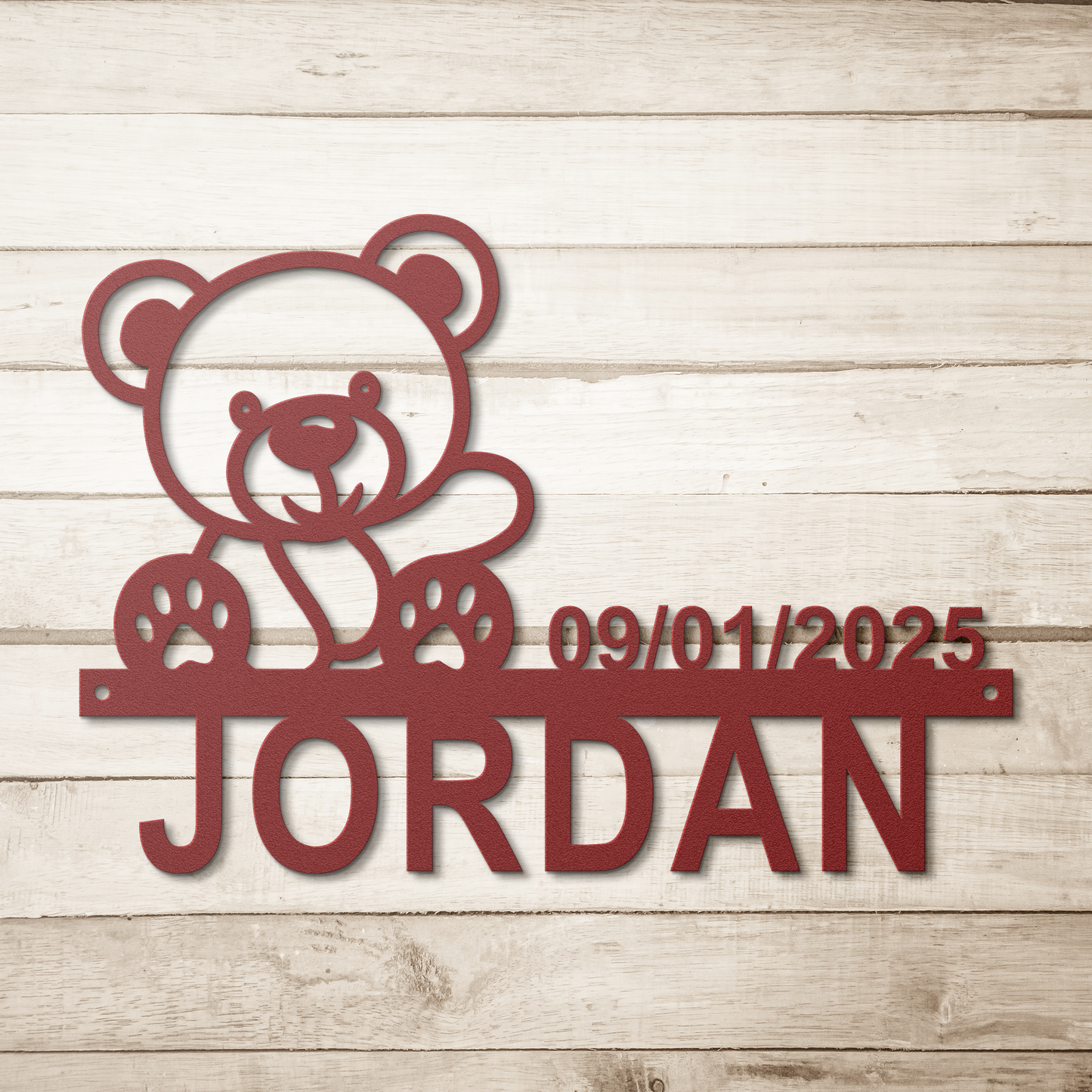 Baby_Name_Metal_Sign_Red_Simple_Wood_BKGD_Mockup.png