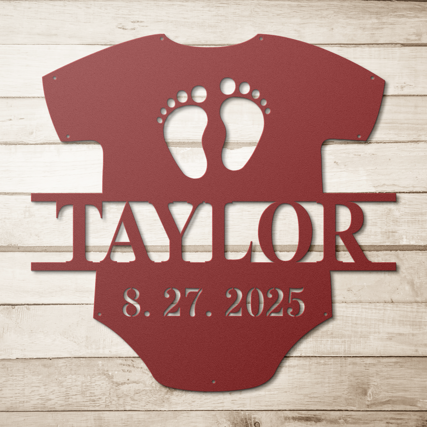 Baby_Shirt_Metal_Sign_Red_Simple_Wood_BKGD_Mockup.png