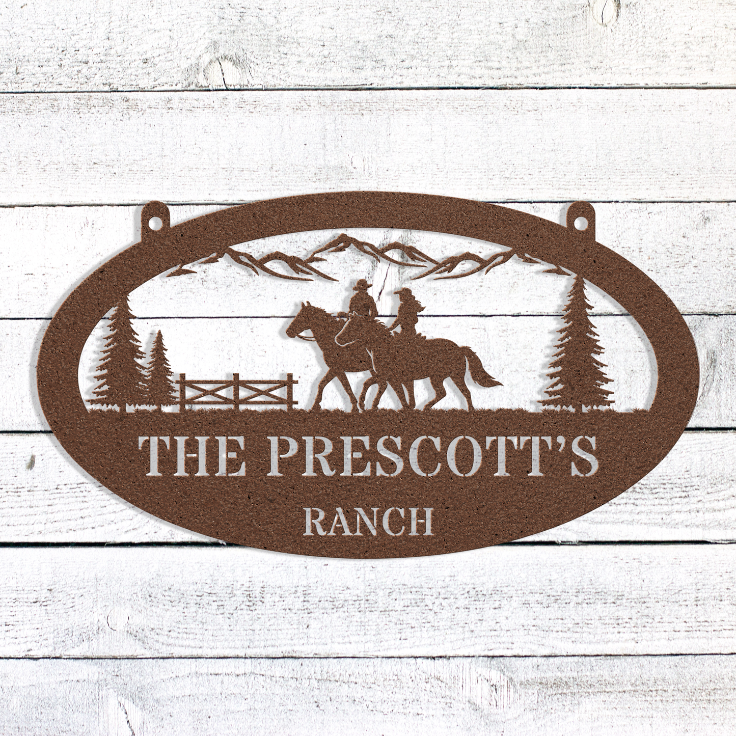 Western Couple Horse Sign