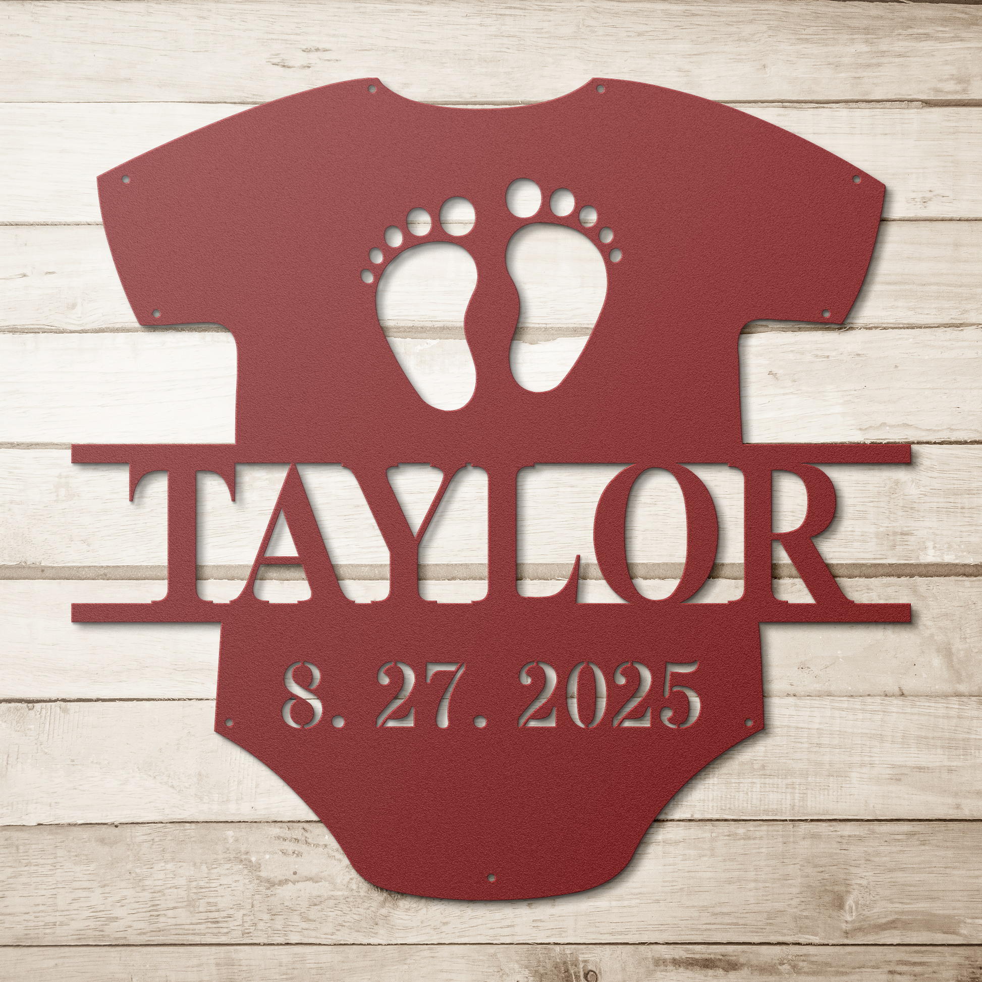 Baby_Shirt_Metal_Sign_Red_Simple_Wood_BKGD_Mockup.png