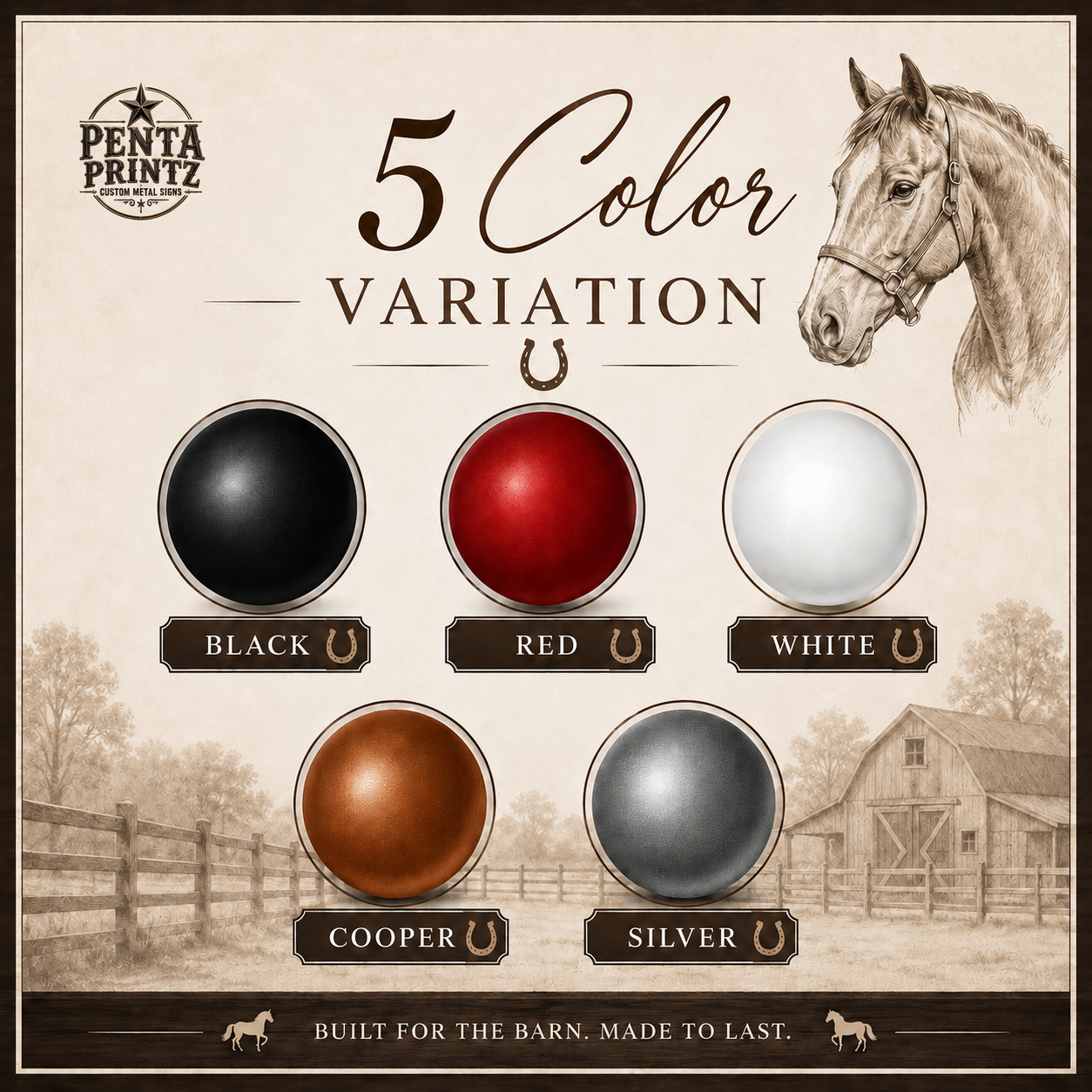Horseshoe Metal Sign