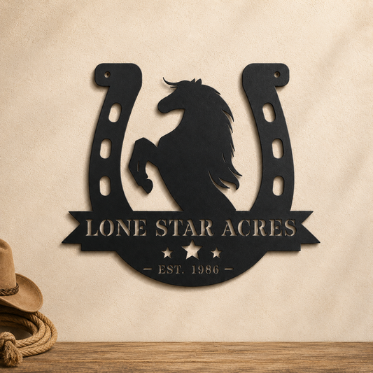 Horseshoe Metal Sign