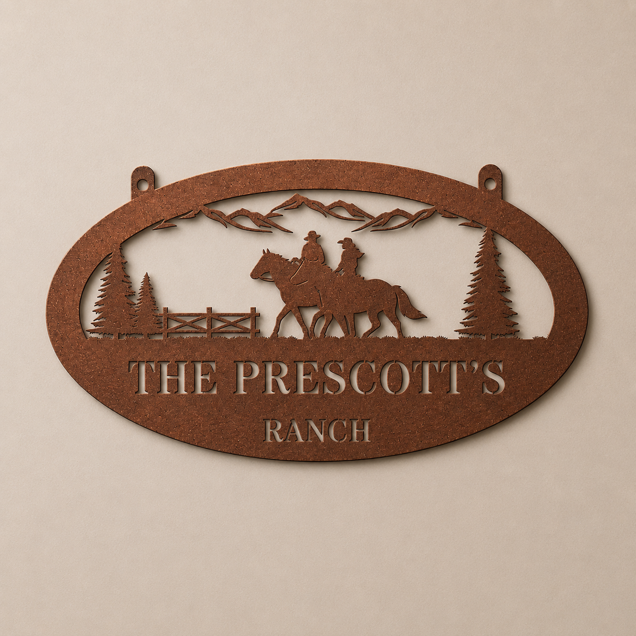 Western Couple Horse Sign