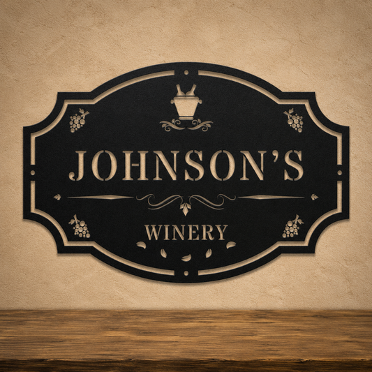 Grape & Wine Sign