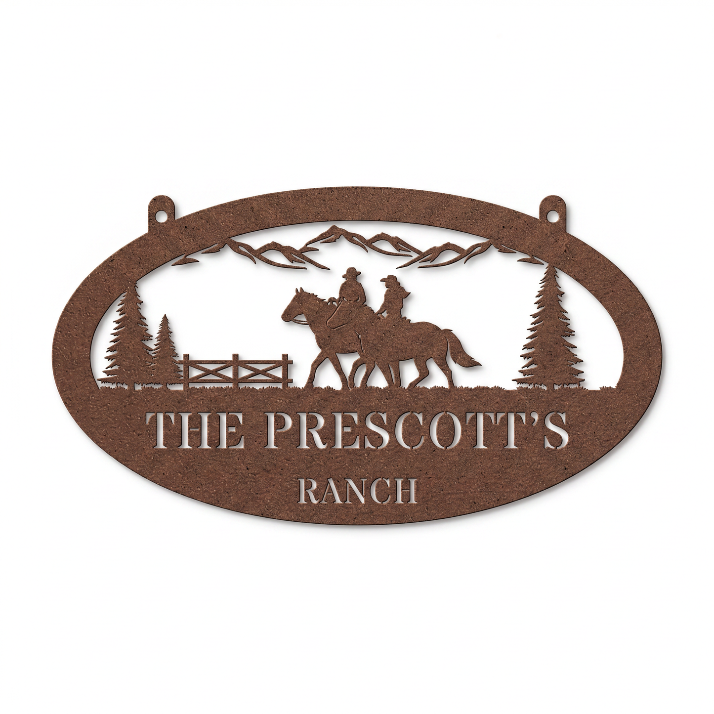 Western Couple Horse Sign