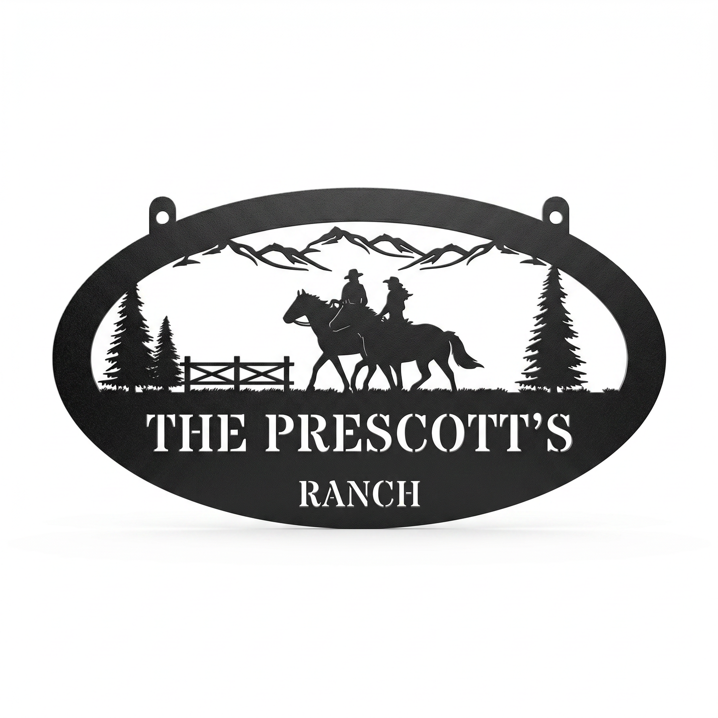 Western Couple Horse Sign
