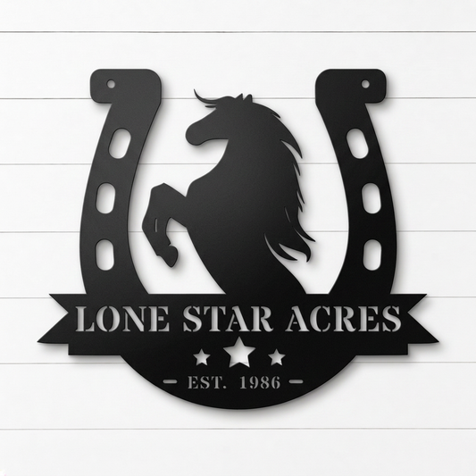 Horseshoe Metal Sign
