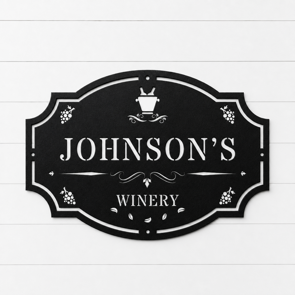 Grape & Wine Sign