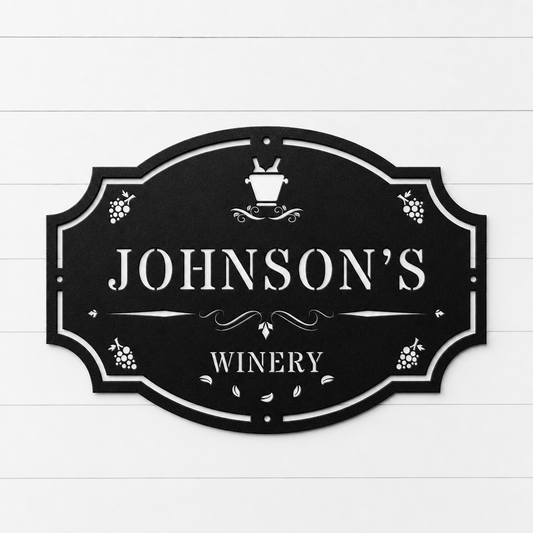 Grape & Wine Sign