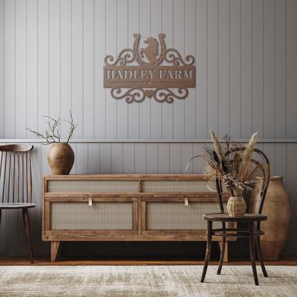Horse_Shoe_Metal_Sign_Copper_Rustic_Hallway_Mockup.png