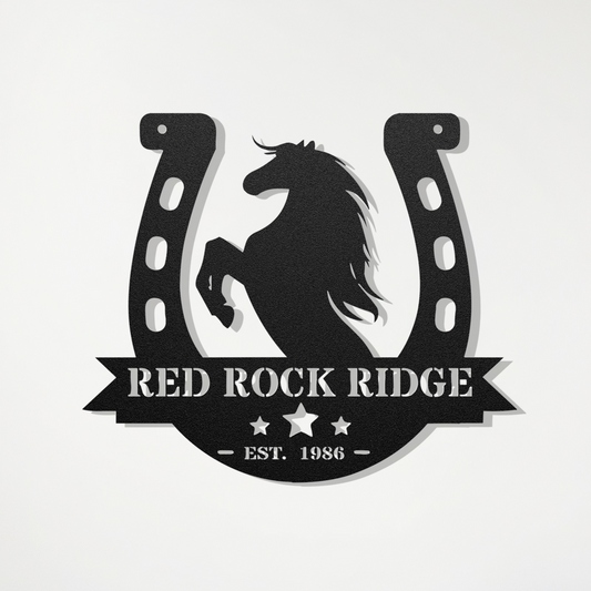 Horseshoe Metal Sign
