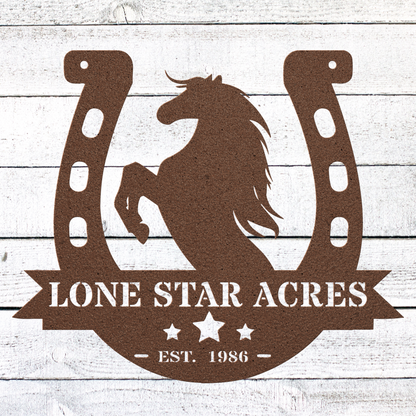 Horseshoe Metal Sign