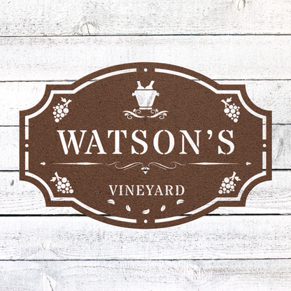Grape & Wine Sign